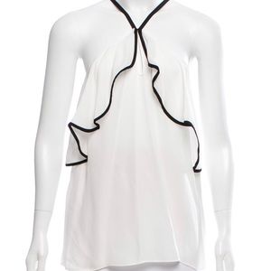 Silk White Sleeveless Top Sz Small